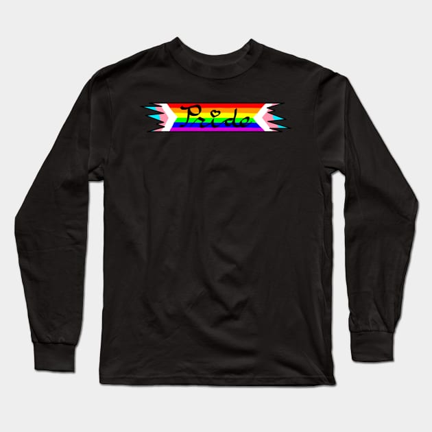 Trans LGBTQ+ Pride Ribbon Long Sleeve T-Shirt by HuskyWerewolf